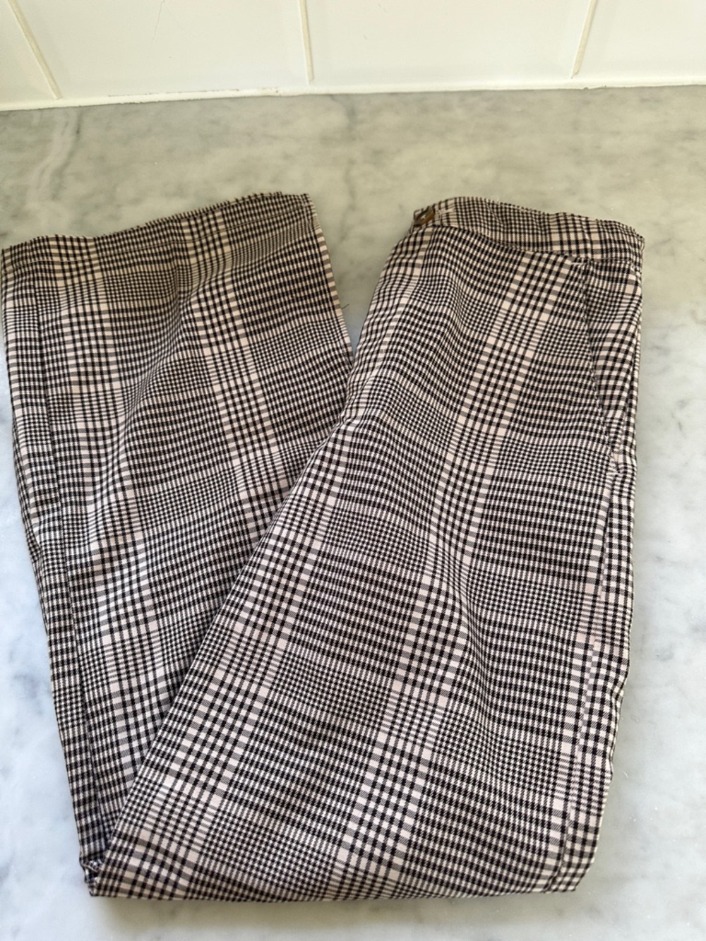 H&M Girls Brown Plaid Pants Size 10
